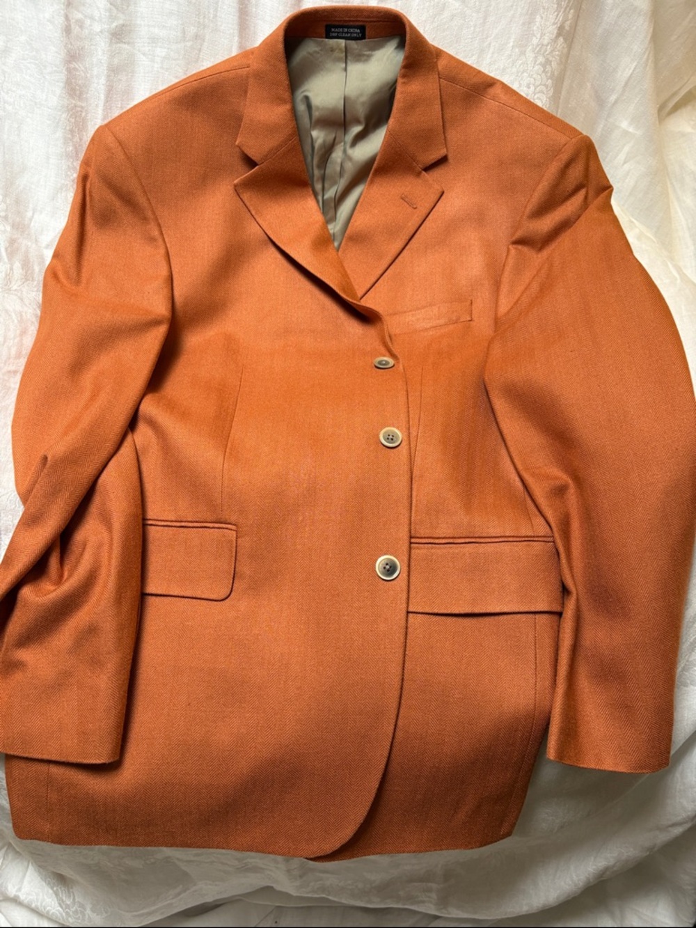 John Ashford SILK  Rust Orange Single-Breasted Blazer